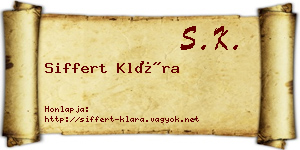 Siffert Klára névjegykártya