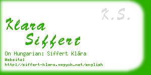 klara siffert business card